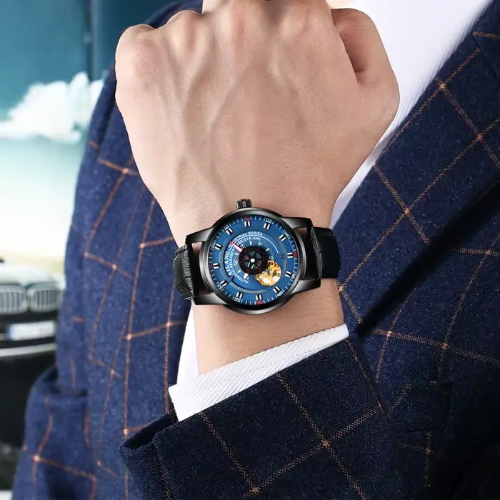 Montre de plongée Ailang pour homme, mécanique, style affaires, résistance à l'eau, bracelet en cuir, étanche pour diverses occasions
