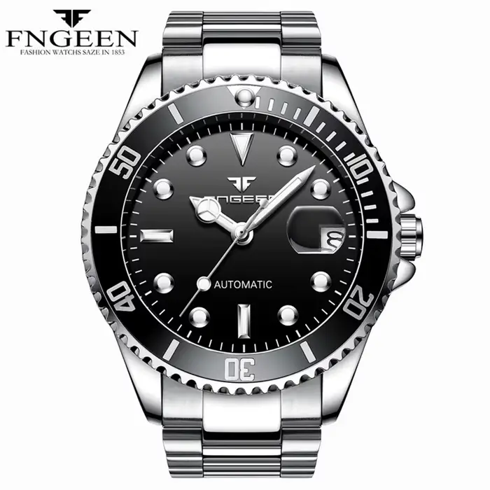 BINBOND 9001 montre mécanique entièrement automatique de luxe pour hommes étanche veilleuse précision bande d'acier