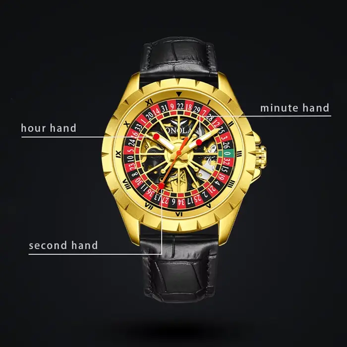 ONOLA nouvelle marque Design hommes montres mécaniques créatif cadran rotatif Roulette montre automatique
