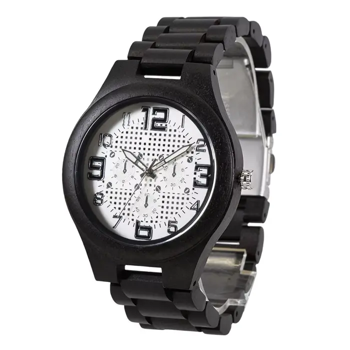 Montre en bois homme mouvement quartz japonais fermoir réglable en acier inoxydable pour tous les jours occasions spéciales