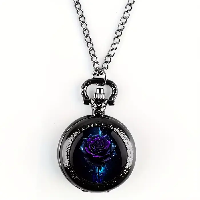 Montre de poche à mouvement à Quartz Rose violet