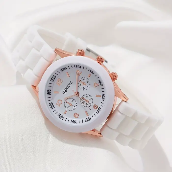 Genève marque femmes montres nouvelle mode dames Quartz montre-bracelet bracelet en caoutchouc Simple