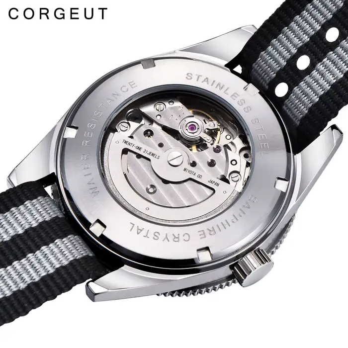 CORGEUT 41mm hommes d'affaires montre de luxe NH35 automatique mécanique verre saphir
