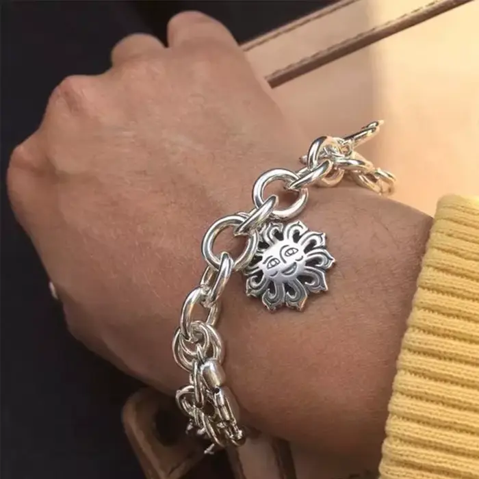 Bracelet chaîne eManco Vintage style punk exagéré