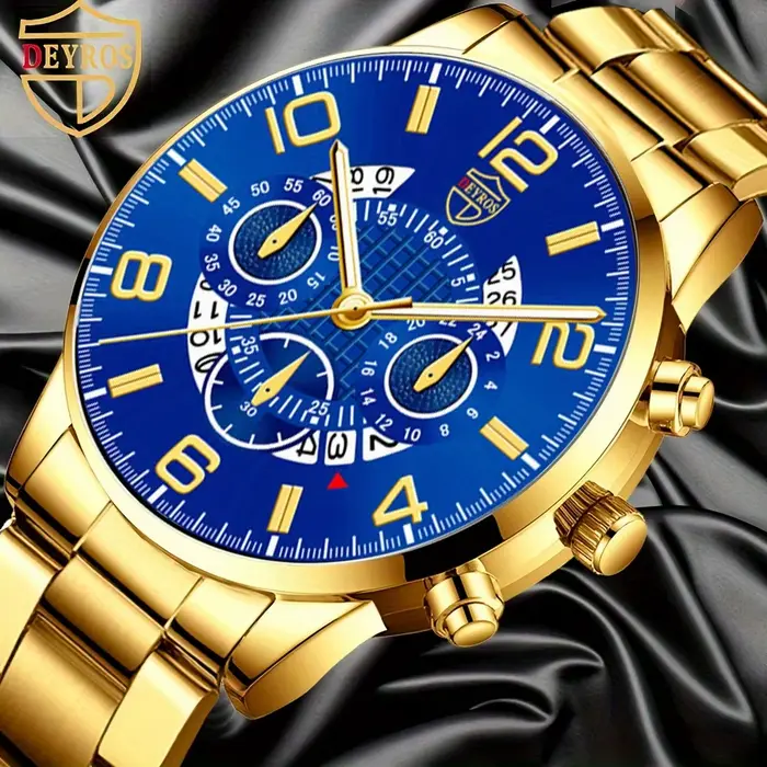 Montre DEYROS à Quartz Style Mode et Décontracté pour Hommes Occasions Spéciales Cadeau Polyvalent