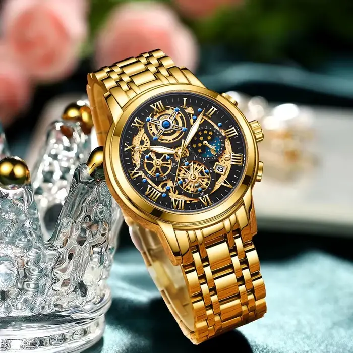 LIGE 2024 nouvelle mode or femmes montre haut de gamme de luxe étanche montres