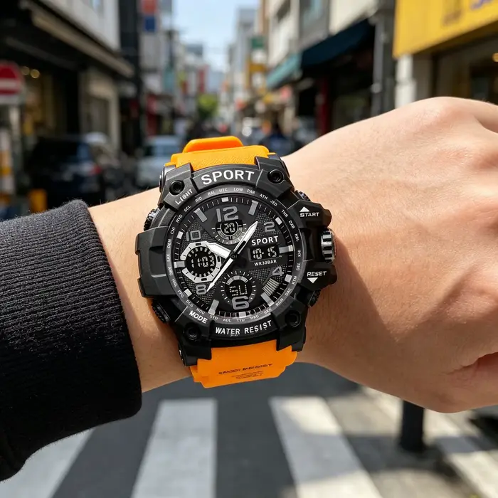 Montre à grand cadran pour hommes à la mode