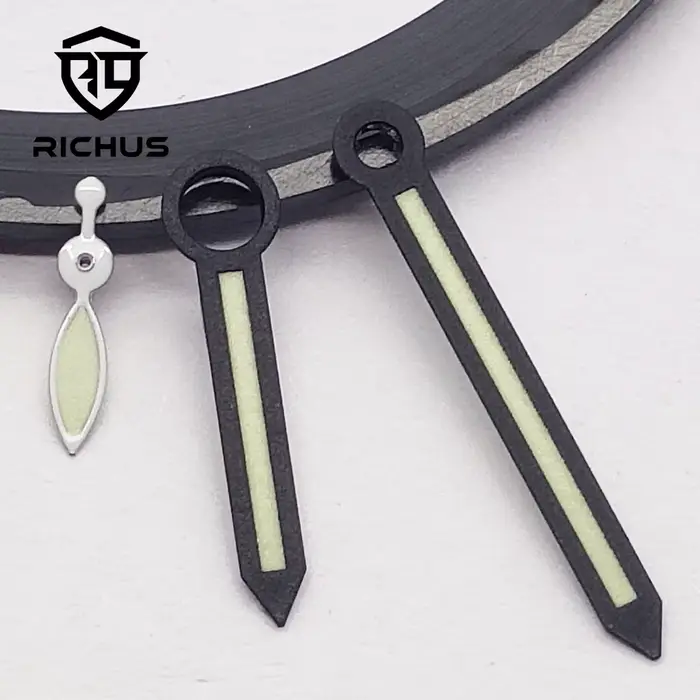 RICHUS 6497 6498 aiguilles de montre noir argent