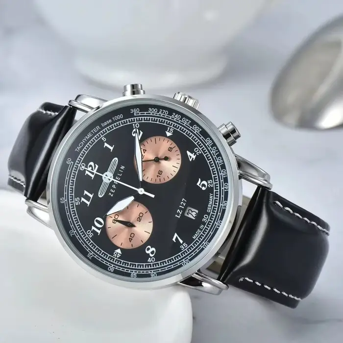 Montre Zeppelin Hindenburg Style Affaires Mouvement Quartz Calendrier Complet Pour Hommes Occasions Professionnelles Élégantes