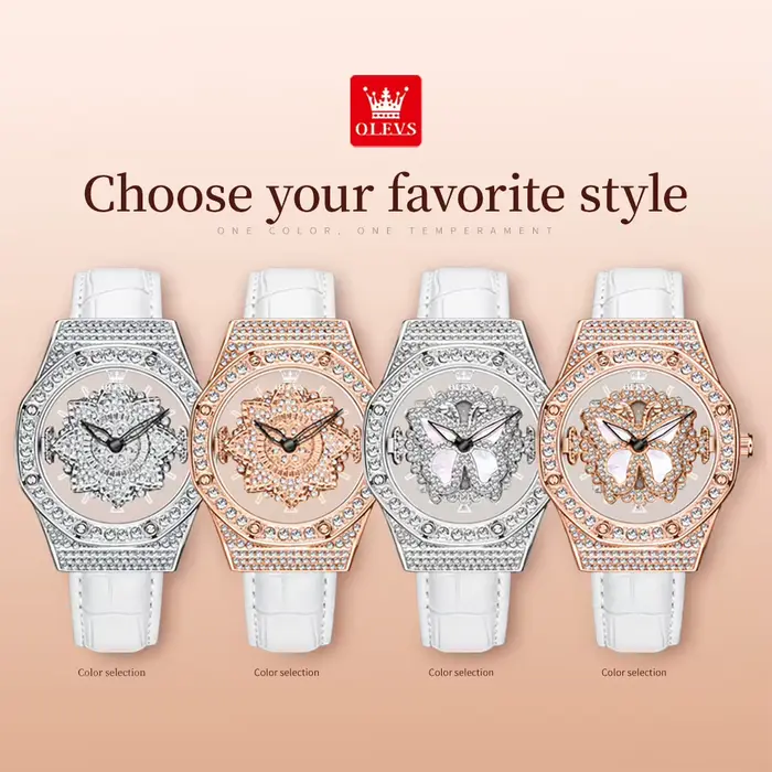 Montre élégante et luxueuse OLEVS 9996 avec design squelette et cadran lumineux pour femmes occasions spéciales
