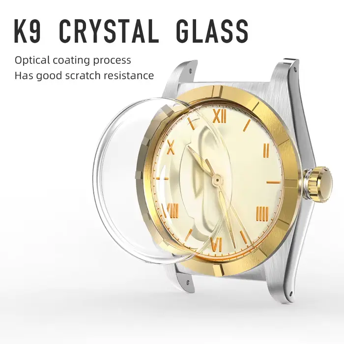 Hestur montre pour hommes pour mouvement mécanique automatique PT5000/SW200 cristal bulle dos 36mm Couple Simple Antique peau de vache 10bar