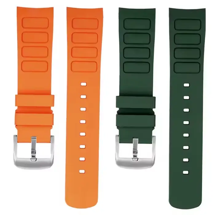 Bracelet de montre incurvé Original en caoutchouc pour hommes, pour Mido New Multifort TV M049.526, bracelet de montre de Sport à dégagement rapide, ceinture en Silicone vert bleu