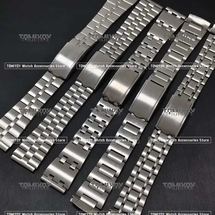 Vintage tout brosse argent acier inoxydable Bracelet de montre