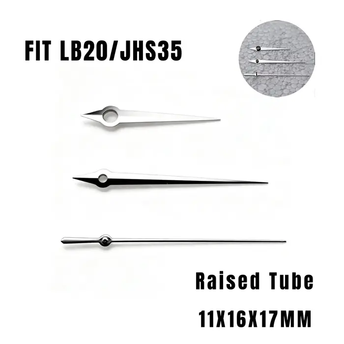 Aiguilles de montre Dauphine à tube haut 11×16×17mm compatibles avec mouvement squelette Shanghai LB