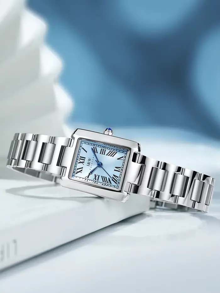 Montre Carnaval de luxe à quartz avec bracelet carré résistant à l'eau pour femmes, idéale pour les occasions spéciales et le quotidien