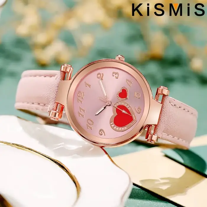 Femmes montre de mode coeur de pêche