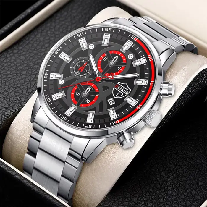 Montre de sport à quartz noire pour homme
