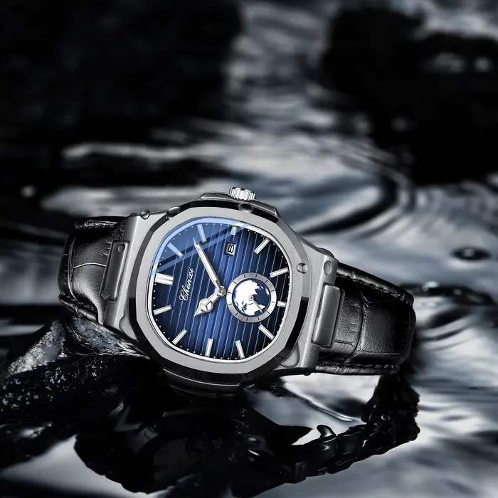 Montre à Quartz pour Homme avec Bandes en Cuir