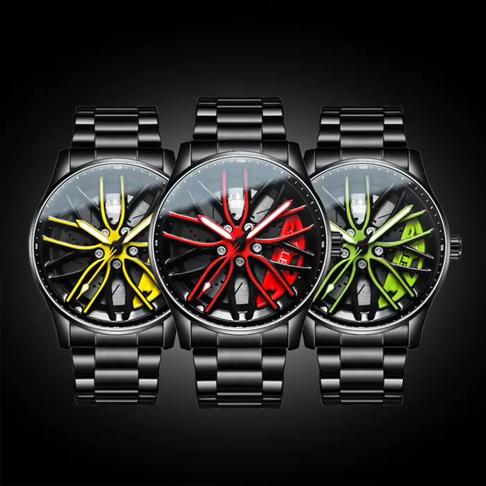 Montre-bracelet OLEVS 9937 en acier inoxydable lumineuse résistante à l'eau pour homme style fashion casual ocasions spéciales