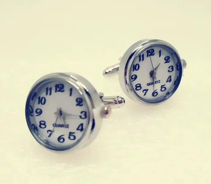 Boutons de manchette de montre pour hommes, prix d'usine, Vintage, en acier inoxydable, mouvement Un