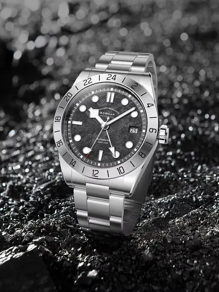 BORMAN 3825Men montre automatique 40MM GMT montre-bracelet mécanique 10ATM étanche lumineux saphir miroir NH34 mouvement