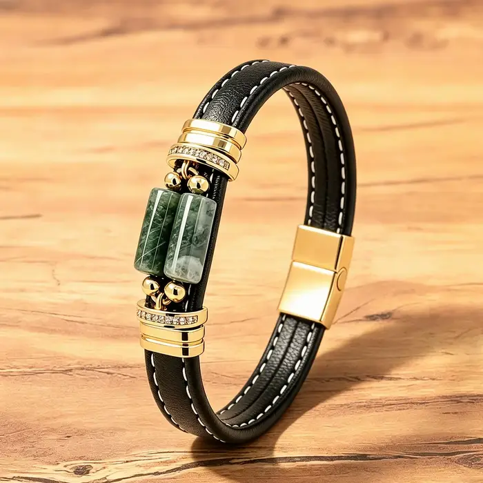 Bracelet de luxe en œil de tigre pour homme