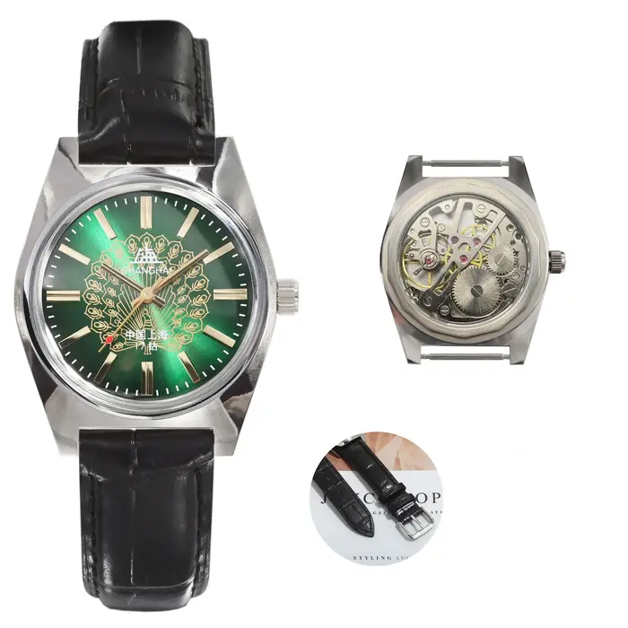 Shanghai 7120 Montre mécanique pour homme – Style business rétro à remontage manuel de 36 mm