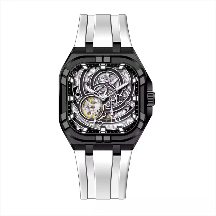 Montre Daniel Gorman AL8860 édition limitée avec mouvement automatique à tourbillon squelette pour homme et femme occasions spéciales