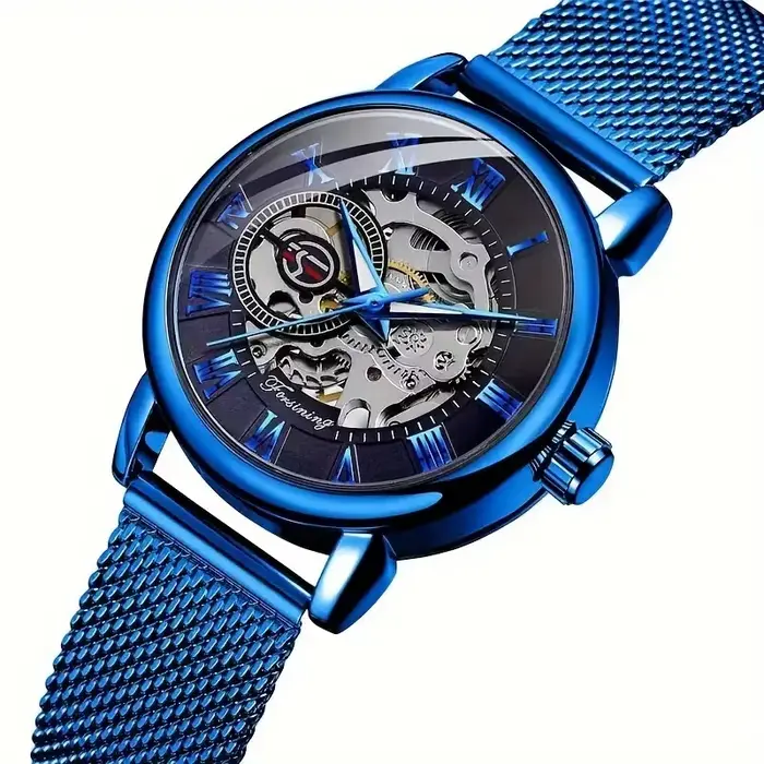 Montre mécanique haut de gamme pour femme, au design attrayant – Bracelet en maille d'acier inoxydab