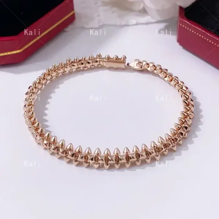 Bracelet à rivets en argent sterling 925 de marque classique, bijoux de luxe personnalisés pour femm