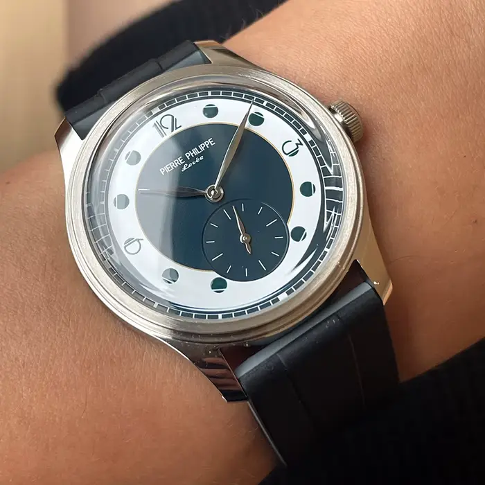 38mm PIERRE PHILIPPE montre formelle cadran bleu rétro flèche pilote