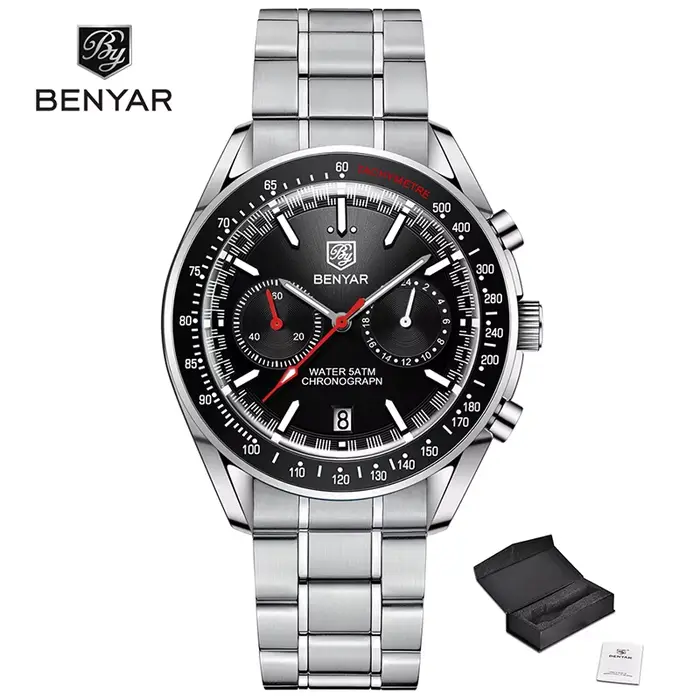 BENYAR hommes montres 2025 Top marque de luxe Quartz chronographe montre automatique pour hommes éta