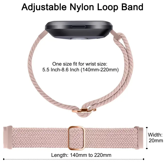 Bracelet élastique tressé pour Fitbit Versa SE 2 3 4
