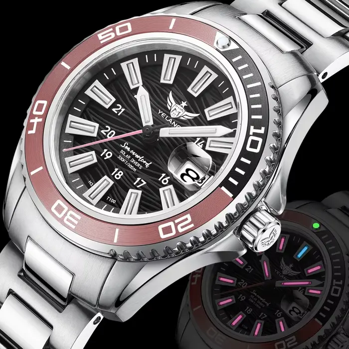 Yelang V1214 femme montre japon VS37 montre à énergie solaire 36mm femmes mode saphir suisse lumineu