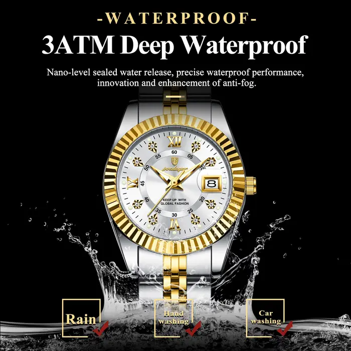 POEDAGAR montre élégante de luxe pour femmes étanche lumineux Date dames