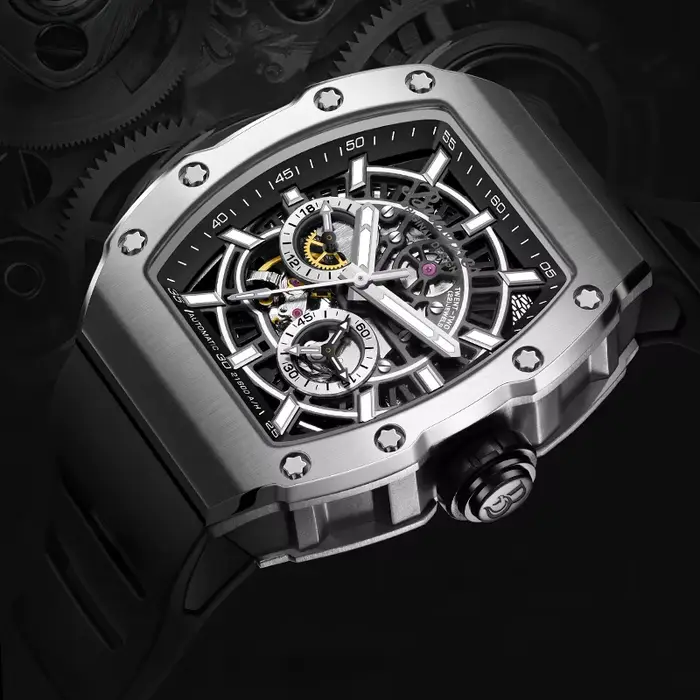 Montre mécanique pour hommes avec cristal saphir