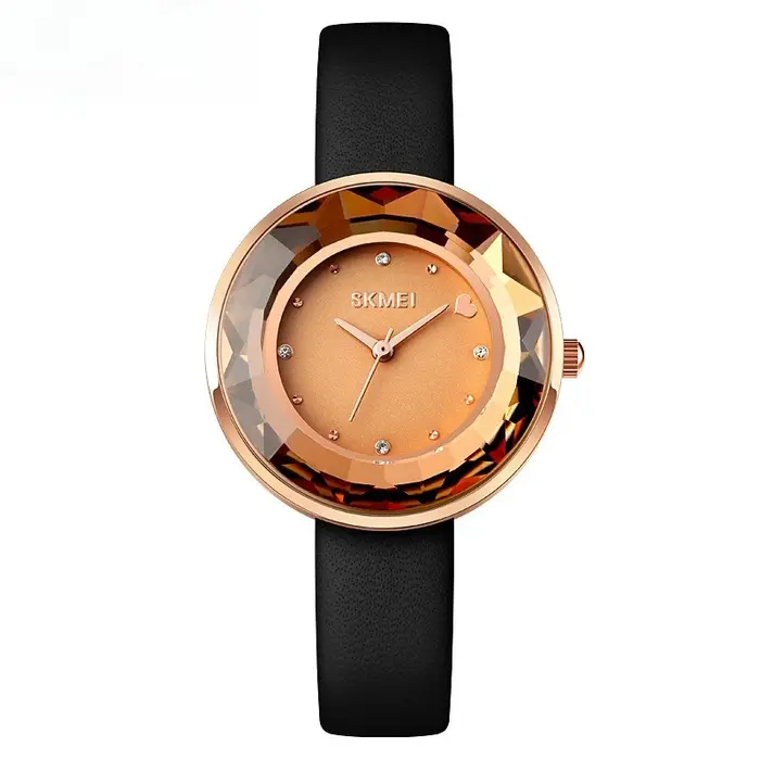 Nouvelle montre à quartz pour femme 2025 : cadran floral 3D