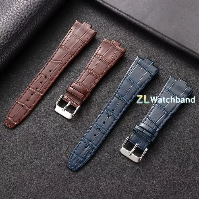 Bracelet de montre en cuir de haute qualité 25mmx8.5mm pour Vacheron Constantin Overseas 47450 49150 47040 4500V 5500V