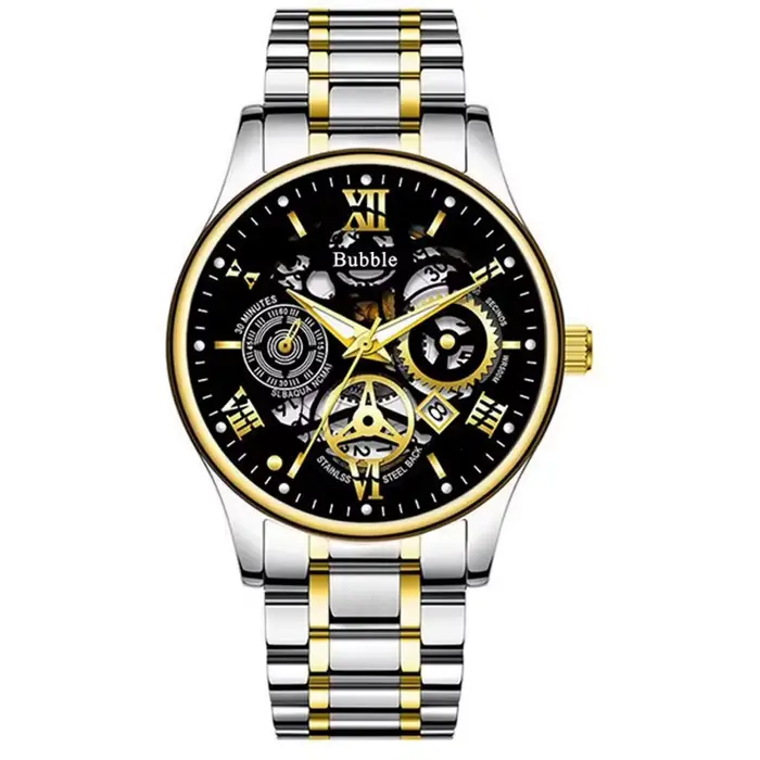 UTHAI montre pour hommes à la mode haut de gamme lumière luxe polyvalent montres à Quartz étanche romaine creux Relogio Masculino V009