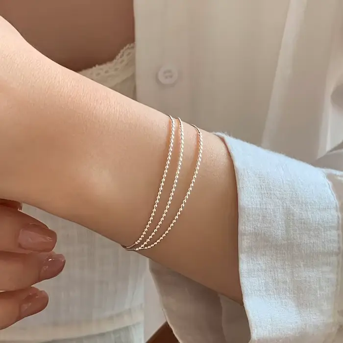 Nouveau Bracelet multicouche en argent Sterling 925