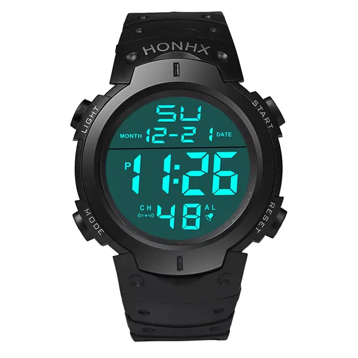 Hommes Sport montres LED haut de gamme hommes horloge numérique multi-fonctionnel en caoutchouc homm
