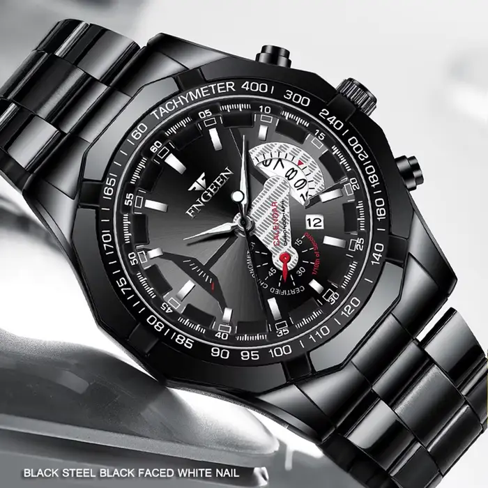 FNGEEN hommes montres à Quartz Concept de mode cadran décoratif décontracté militaire sport montre-bracelet étanche