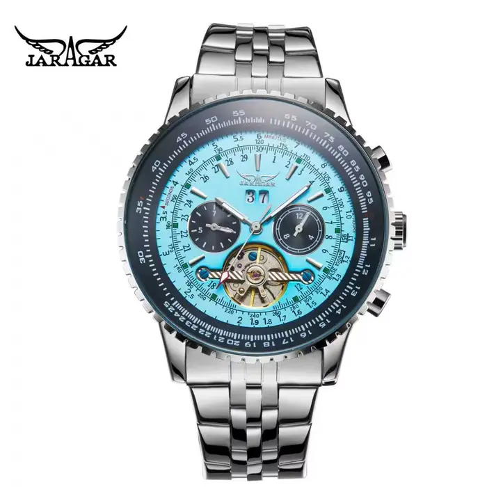 Jaragar 50MM montre mécanique automatique pour hommes multifonctionnelle Date mois semaine affichage