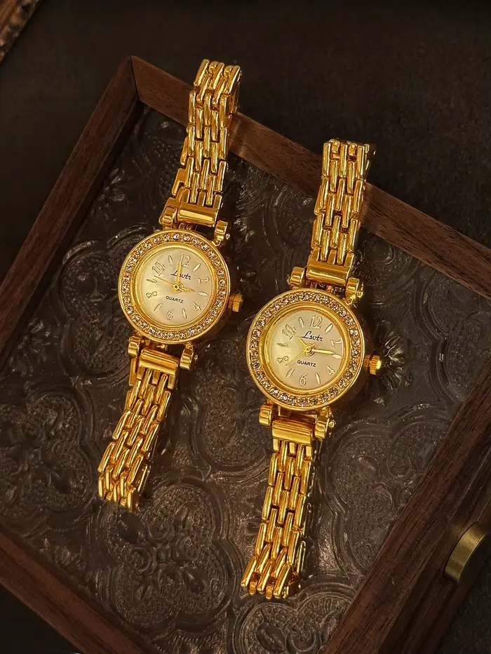 1 pièce de nouvelle montre vintage de style français avec incrustation de strass