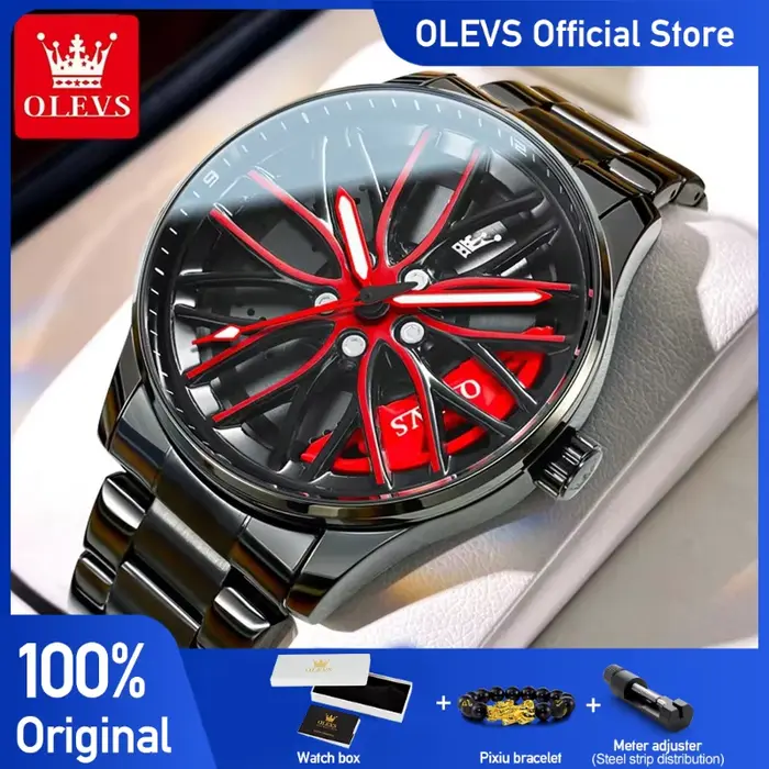 Montre-bracelet OLEVS 9937 en acier inoxydable lumineuse résistante à l'eau pour homme style fashion casual ocasions spéciales