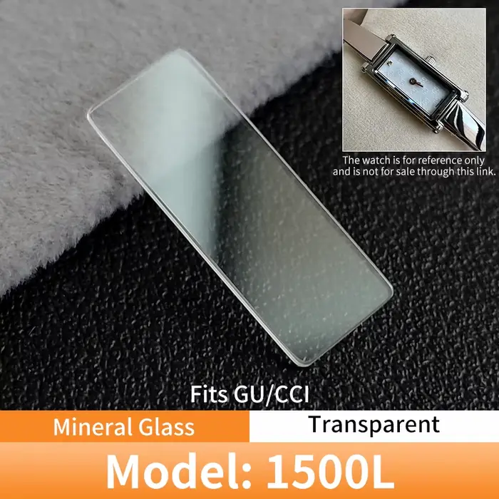 Verre minéral de haute qualité pour montre carrée GU/CCI, compatible avec le modèle 1500L, accessoir