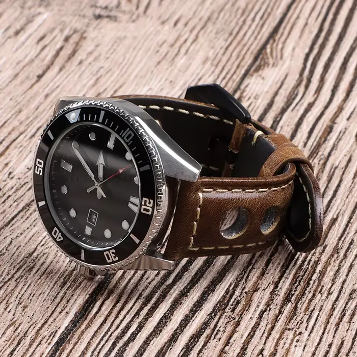 Bracelet de montre Vintage en cuir de vache véritable pour Omega pour Panerai pour femmes hommes