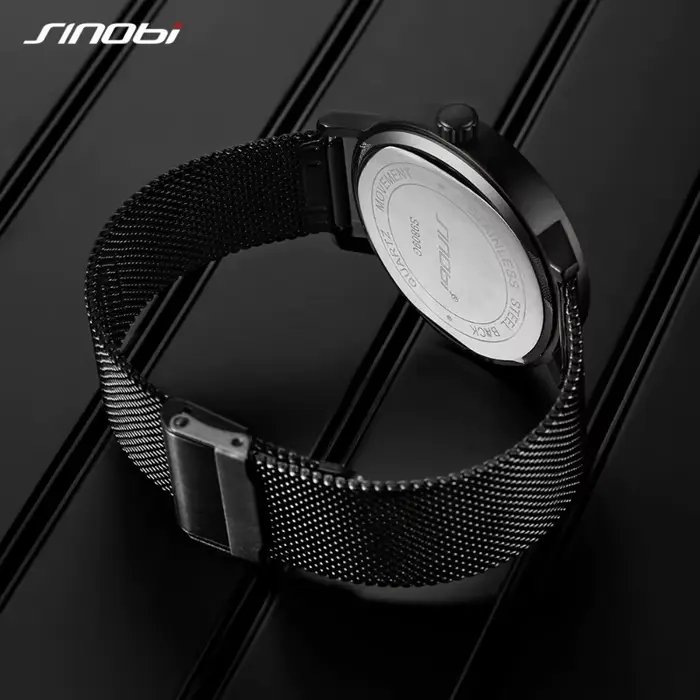 Sinobi mode montre pour hommes créatif décontracté militaire lumineux étanche en acier inoxydable montre-bracelet à