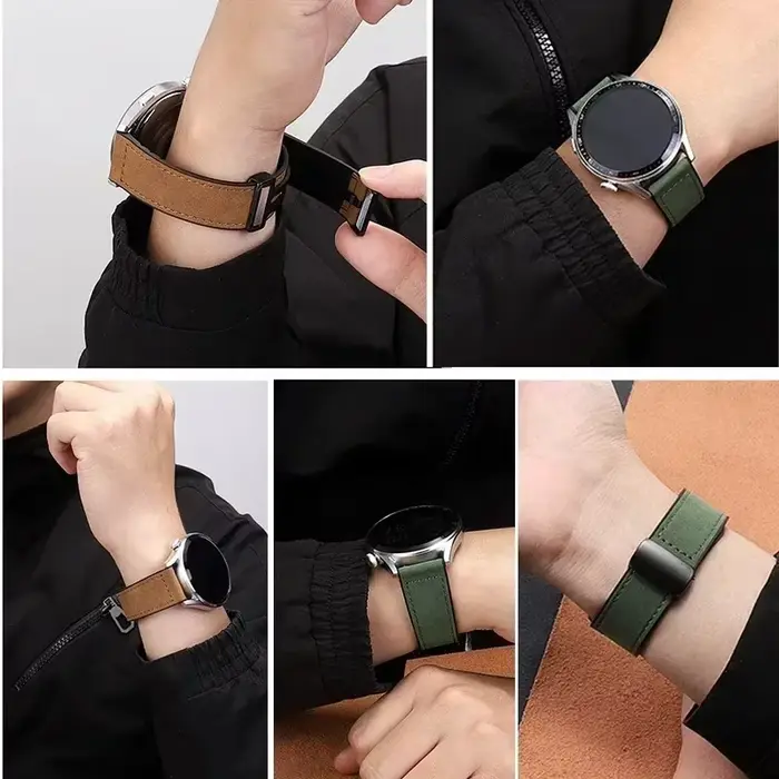 Bracelet en Silicone et cuir magnétique