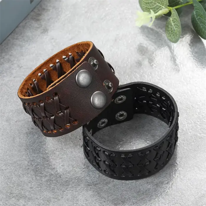 Bracelet en cuir tendance pour hommes